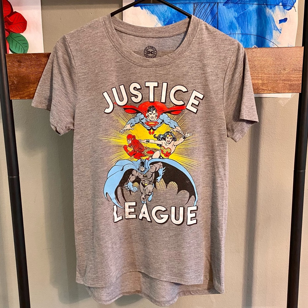 DC Justice League high-low t-shirt size S